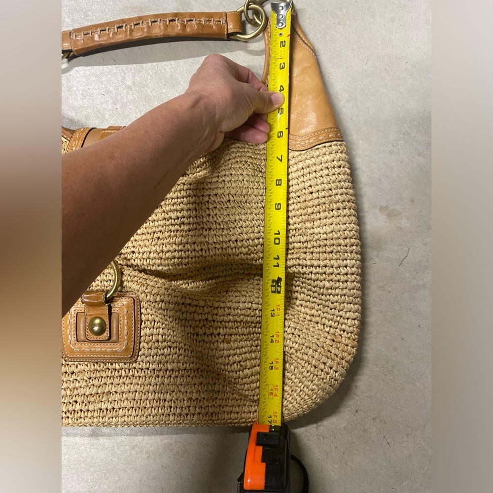 Coach Bleeker Millie Straw Hobo Tote Shoulder Bag F13374 Summer Vacation Resort - Picture 8 of 14